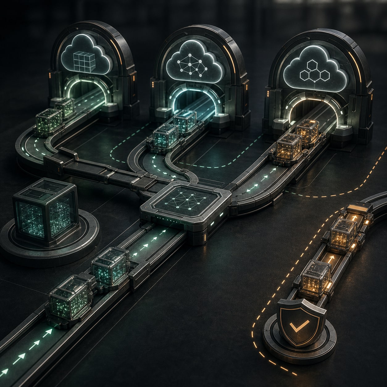 cloud strategy workflow showing fallback routes between providers
