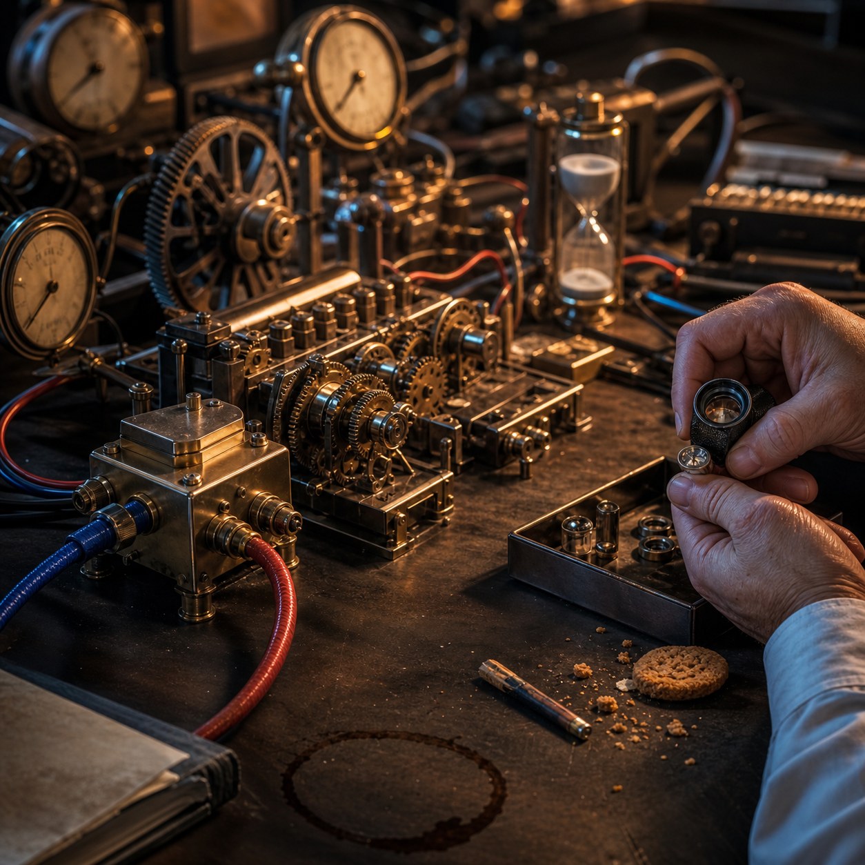 Chrome tokens and looping light trails visualise the hidden cost of repeated agent work