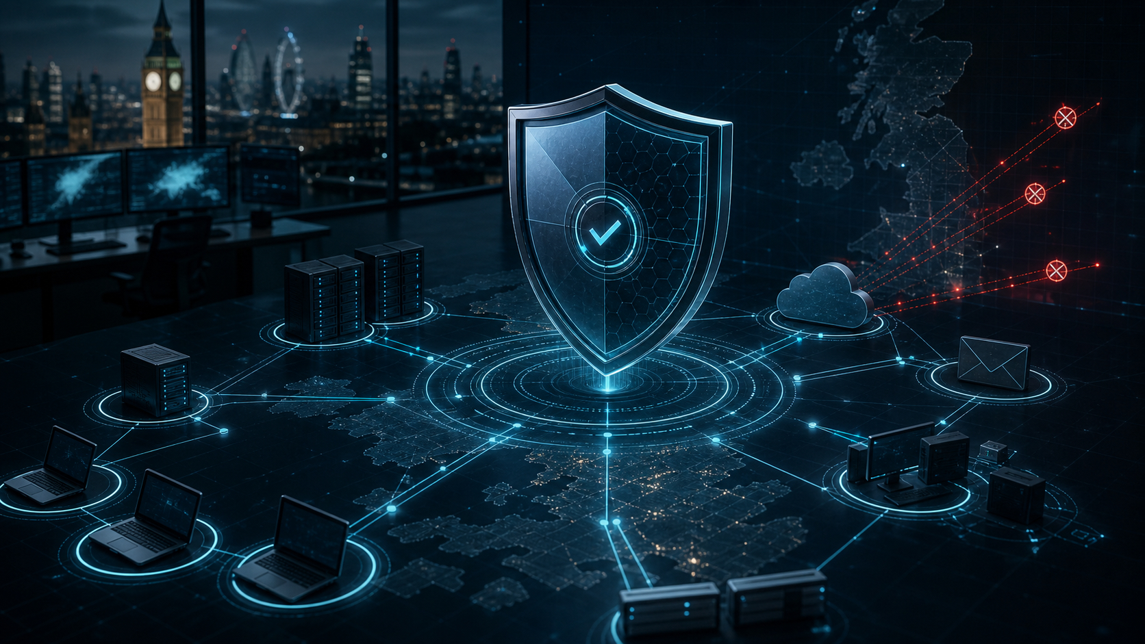 ransomware protection for a UK business network with a locked digital shield